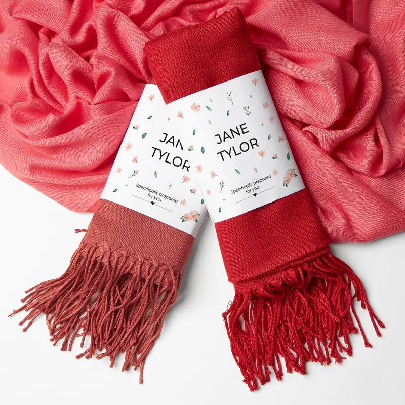 Personalised Floral Red Women's Shoulder Shawl