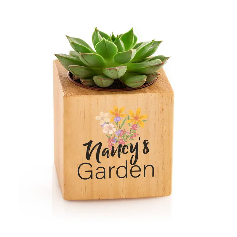 Personalized Floral Succulent Planter for Grandma