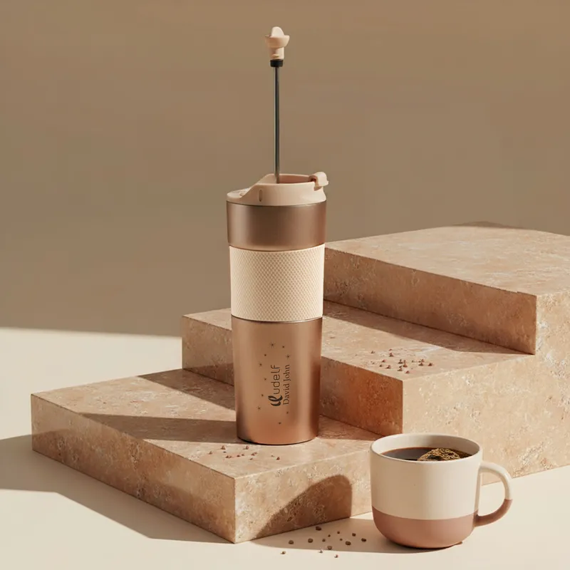 Personalized French Press Steel Thermos with Logo Printed