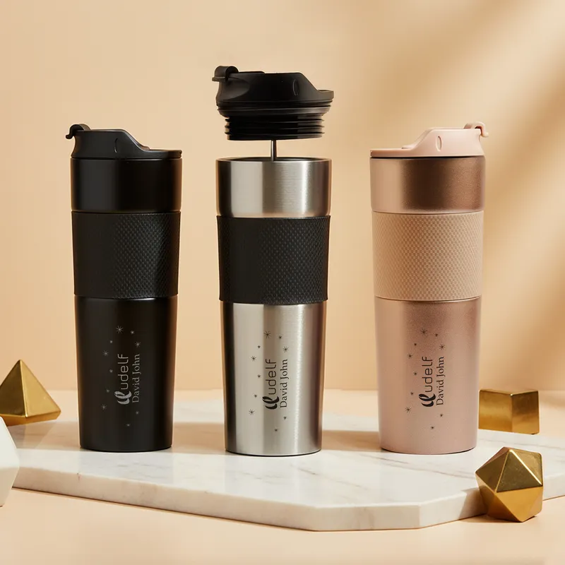 Personalized French Press Steel Thermos with Logo Printed