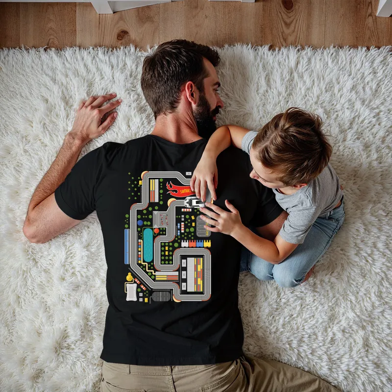 Personalised Fun Race Track Dad T-Shirt