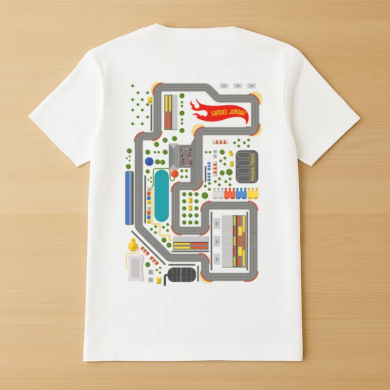 Personalised Fun Race Track Dad T-Shirt