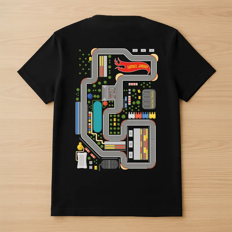Personalised Fun Race Track Dad T-Shirt