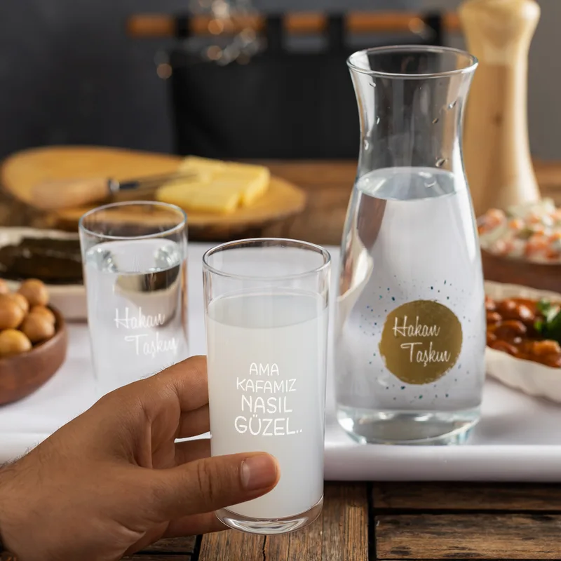 Personalised Funny Gold Series Rakı Carafe Set