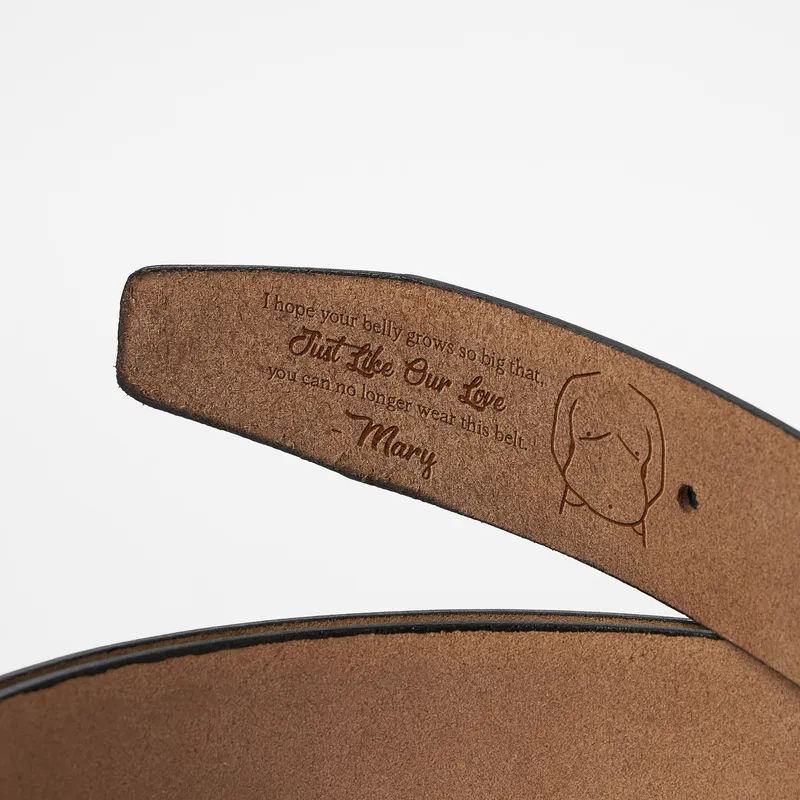 Personalized Genuine Leather Belt with Witty Engravings