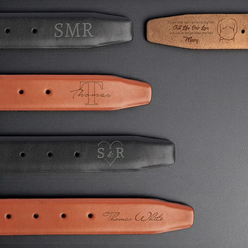 Personalized Genuine Leather Belt with Witty Engravings