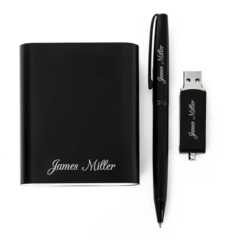 Personalized Gift Box: Power Bank, Pen, USB Flash Drive Set