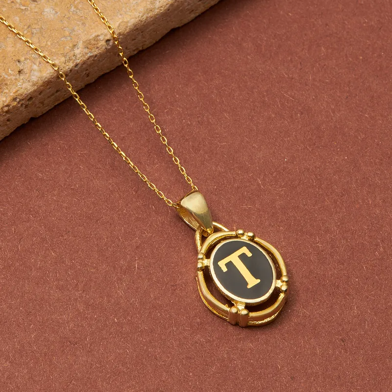 Personalized Gold Plated Necklace with Letter Customization