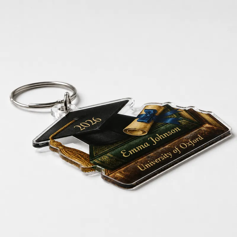 Personalized Graduation Keychain with Name and Year