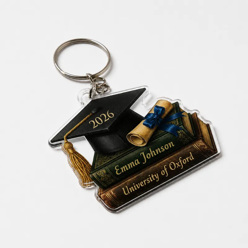 Personalized Graduation Keychain with Name and Year