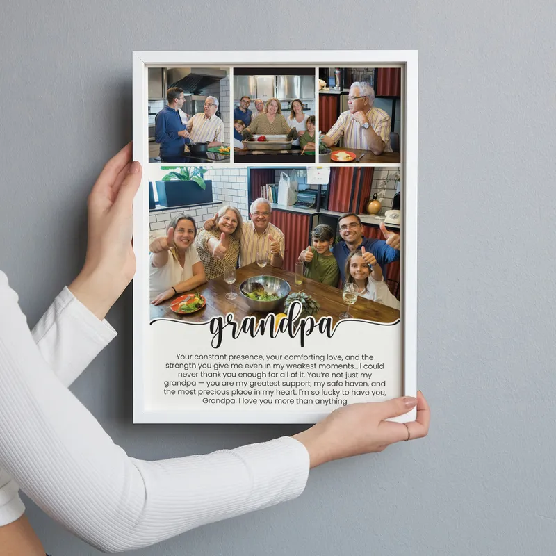Personalised Grandpa Photo Collage Frame Keepsake