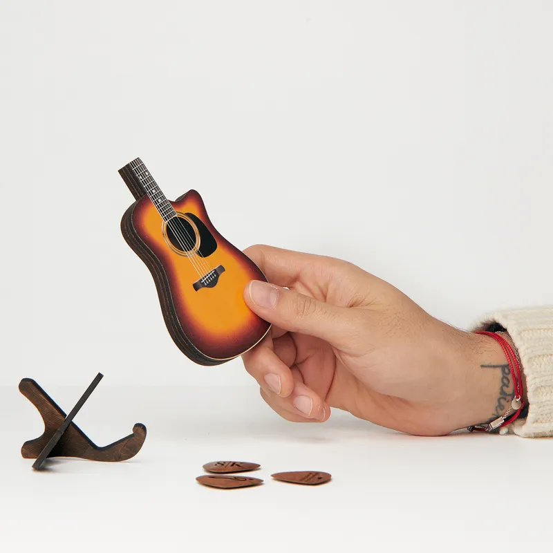 Personalised Guitar Pick Set with Engraved Message in Gift Box