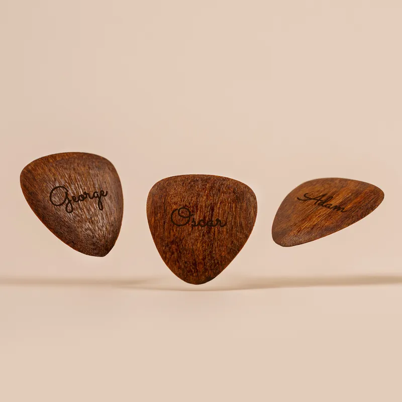 Personalised Wooden Guitar Picks for Music Enthusiasts