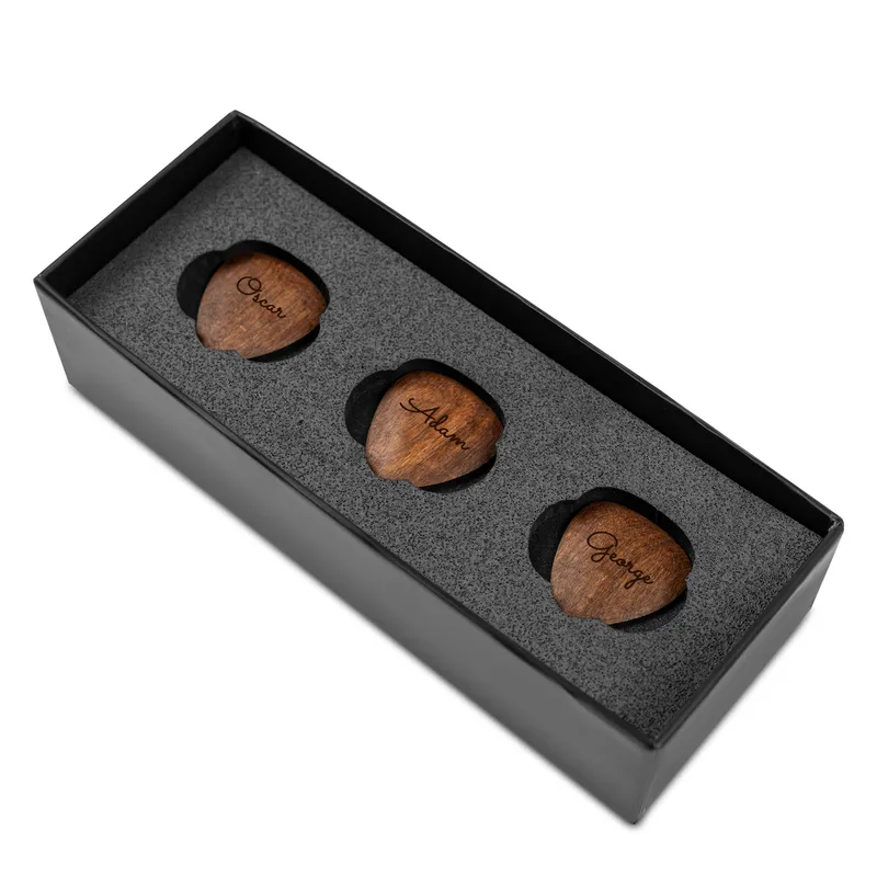 Personalised Wooden Guitar Picks for Music Enthusiasts