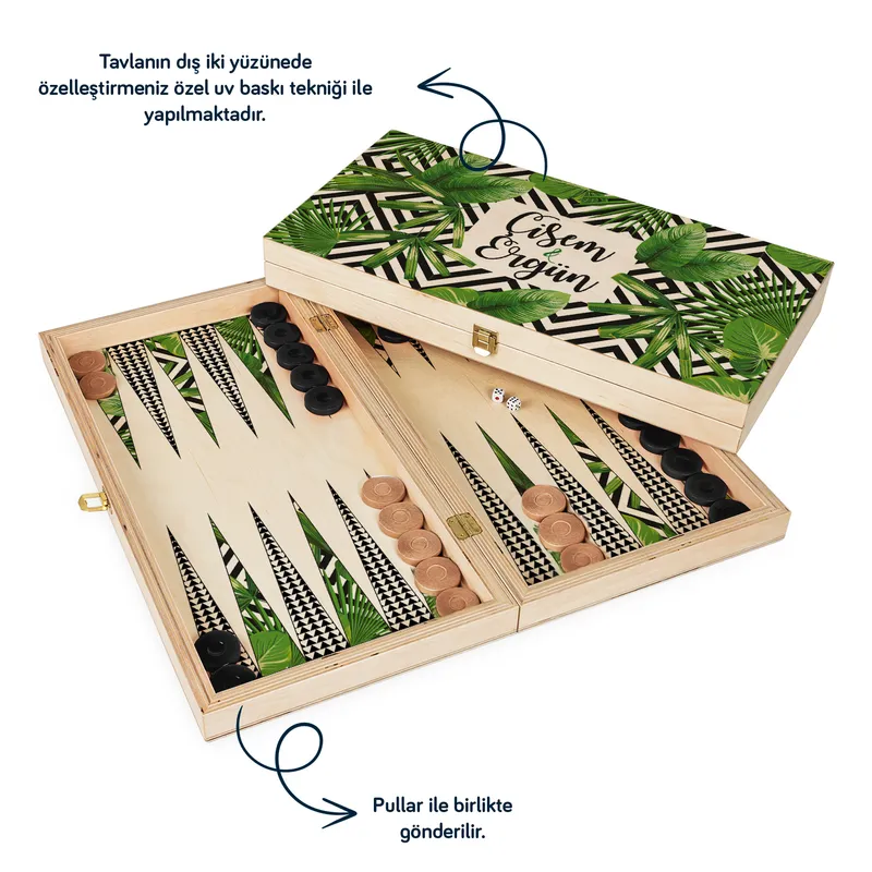Personalised Engraved Backgammon Set for Adults and Teens