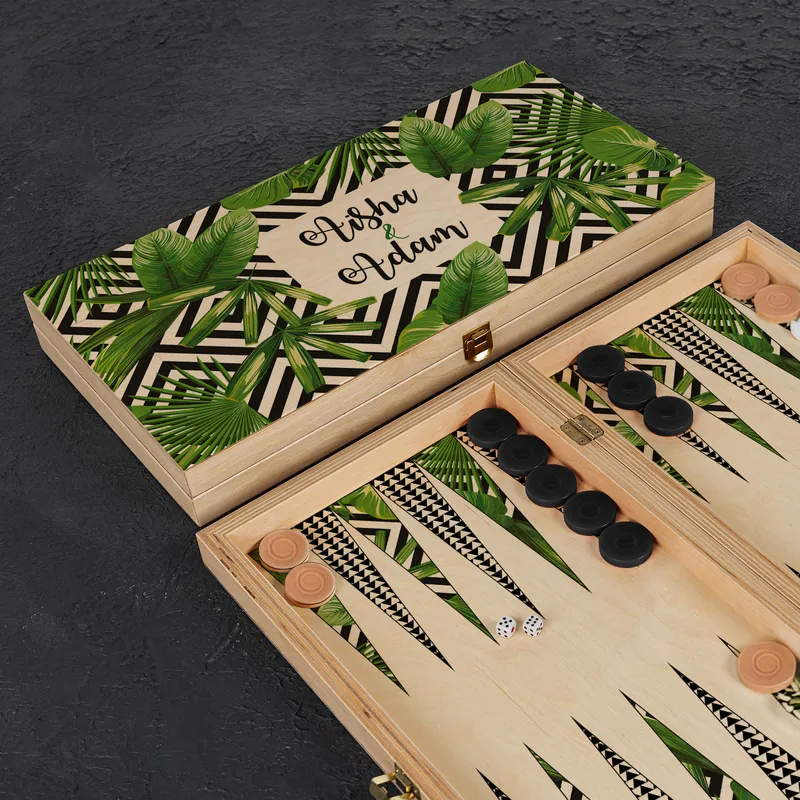 Personalised Engraved Backgammon Set for Adults and Teens