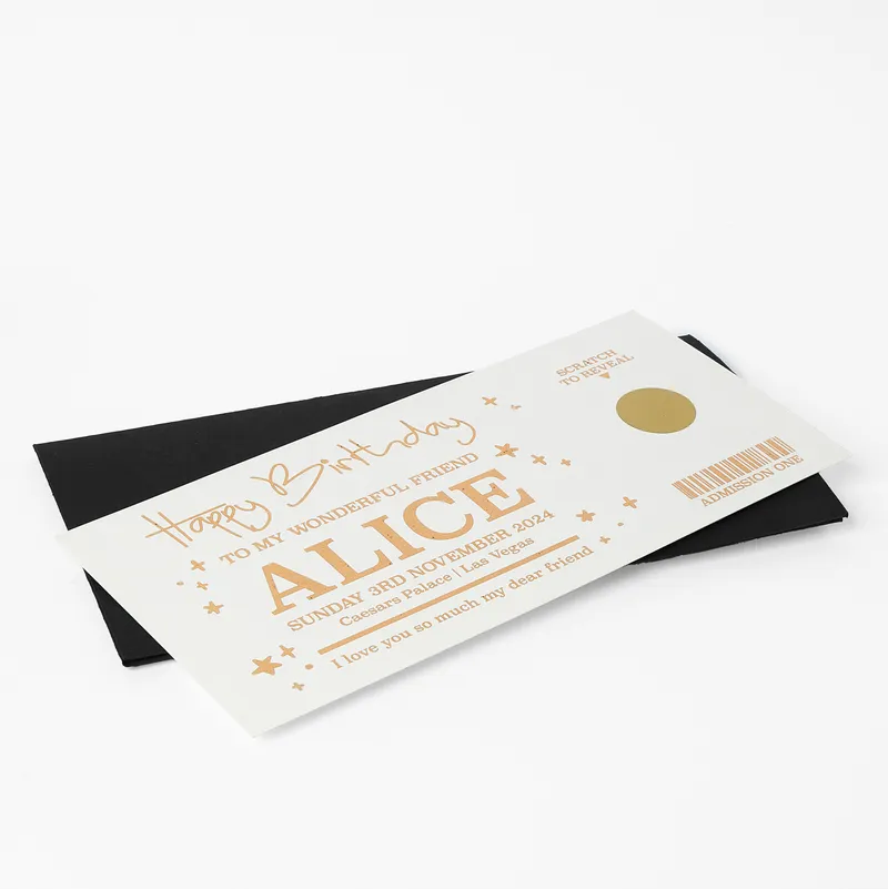 Personalised Happy Birthday Scratch-Off Ticket Gift
