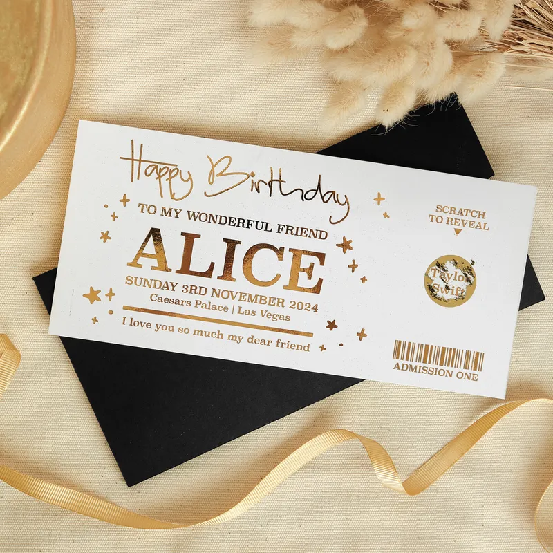 Personalised Happy Birthday Scratch-Off Ticket Gift