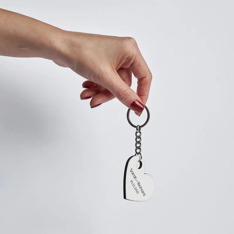 Personalised Heart Couple Keyring Set