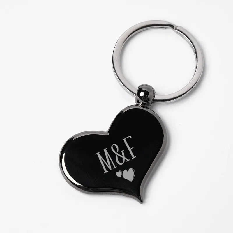 Personalized Heart Initials Keychain Gift