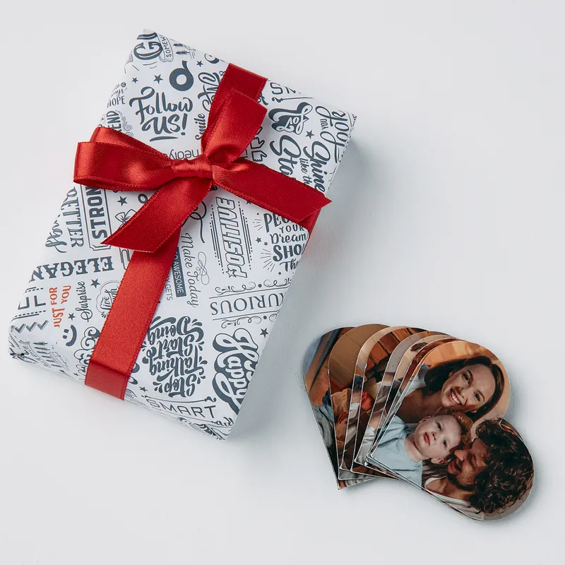 Personalized Heart Photo Magnets Set of 24