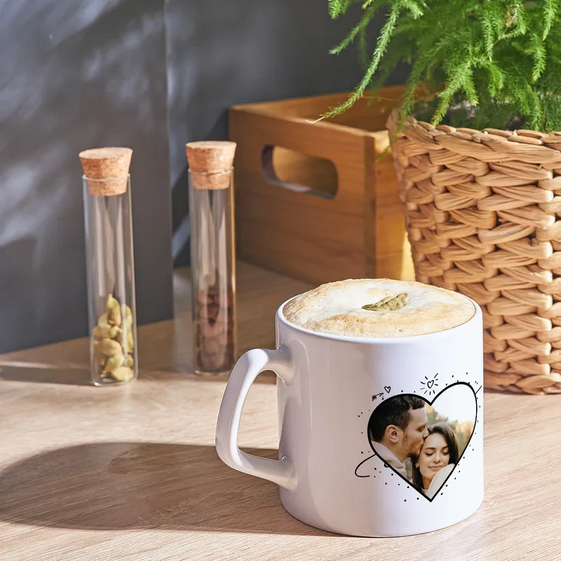 Personalized Heart Photo Mug for Anniversaries and Special Occasions