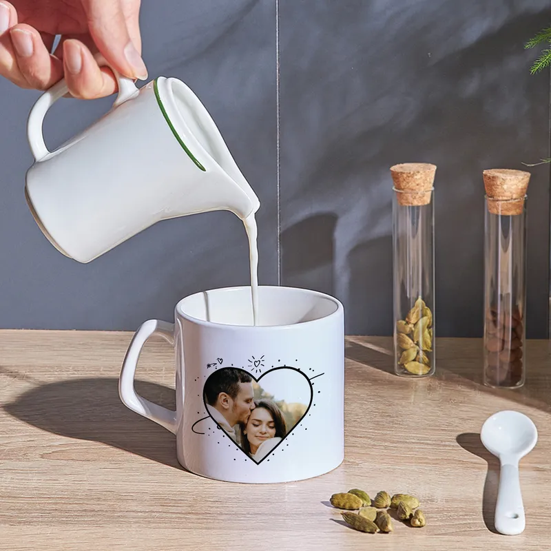 Personalized Heart Photo Mug for Anniversaries and Special Occasions
