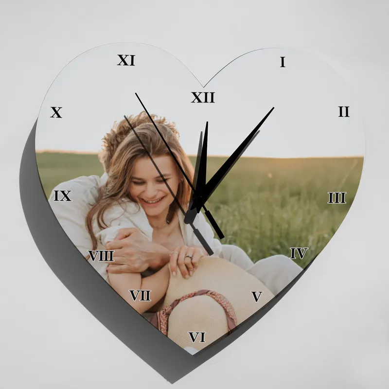 Personalised Heart Photo Wall Clock for Loved Ones