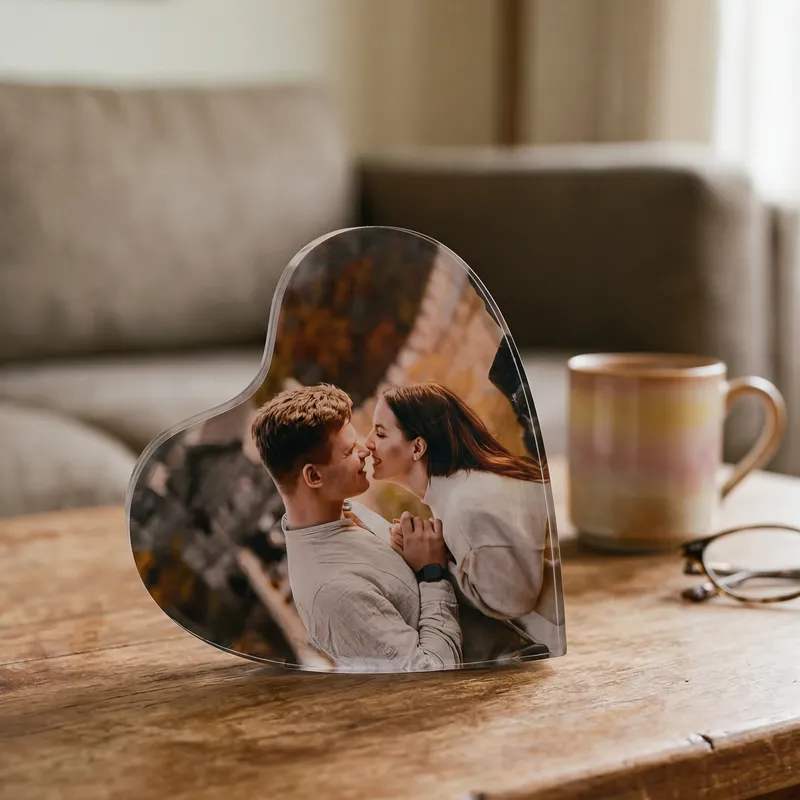 Personalized Heart Shaped Acrylic Photo Block