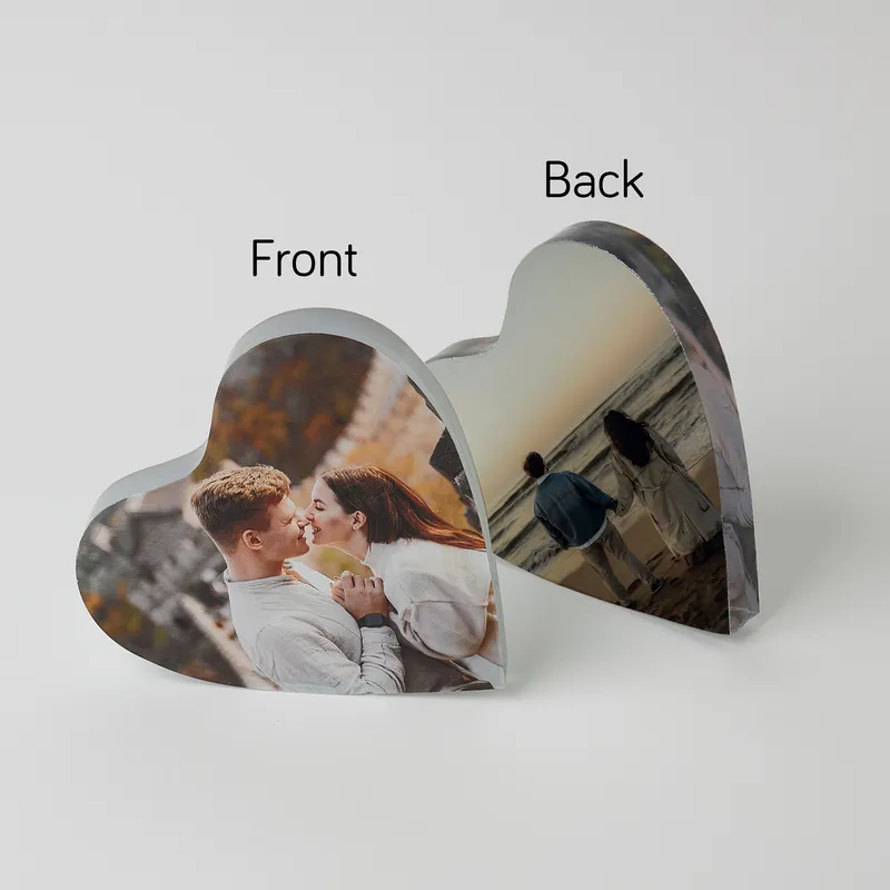 Personalized Heart Shaped Acrylic Photo Block