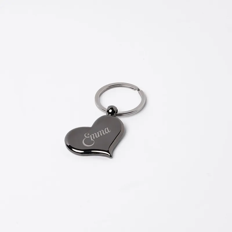Personalized Heart-Shaped Metal Keychain with Name