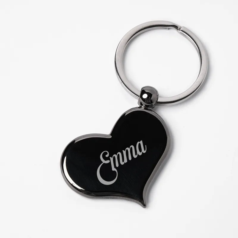 Personalized Heart-Shaped Metal Keychain with Name