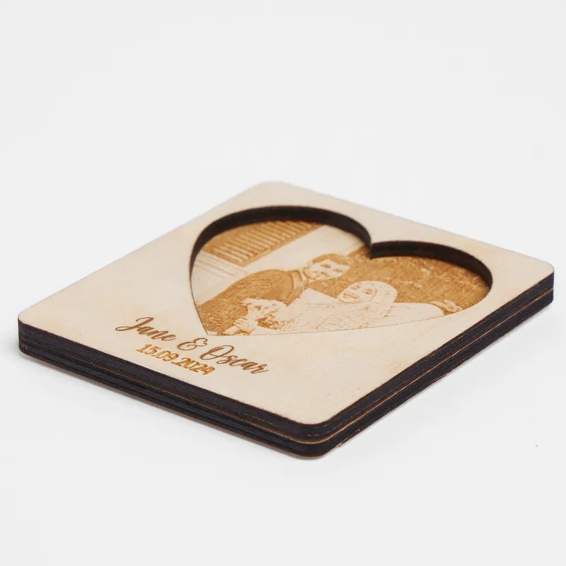 Personalised Wooden Magnet with Heart Detail