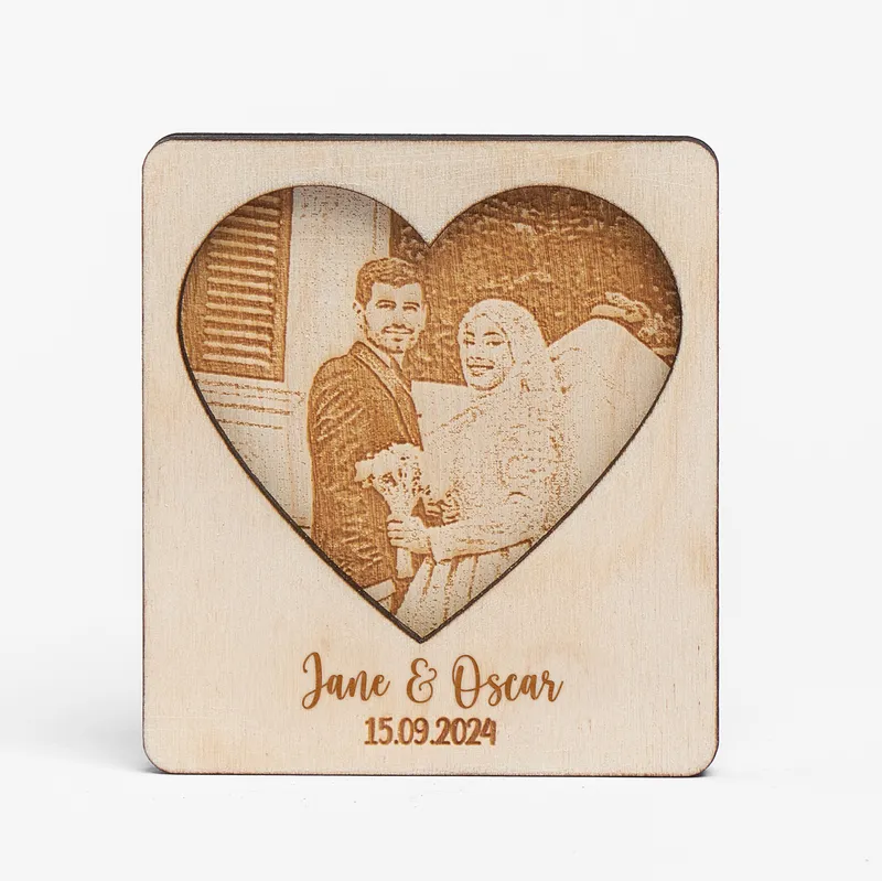 Personalised Wooden Magnet with Heart Detail