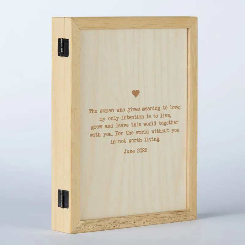 Personalised Wooden Picture Frame with Romantic Message