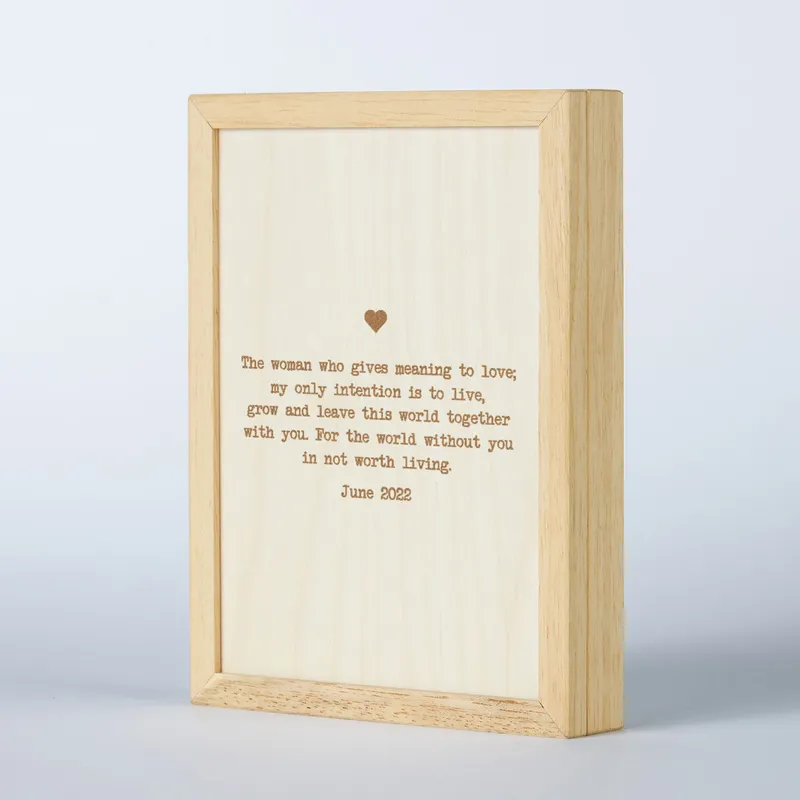 Personalised Wooden Picture Frame with Romantic Message