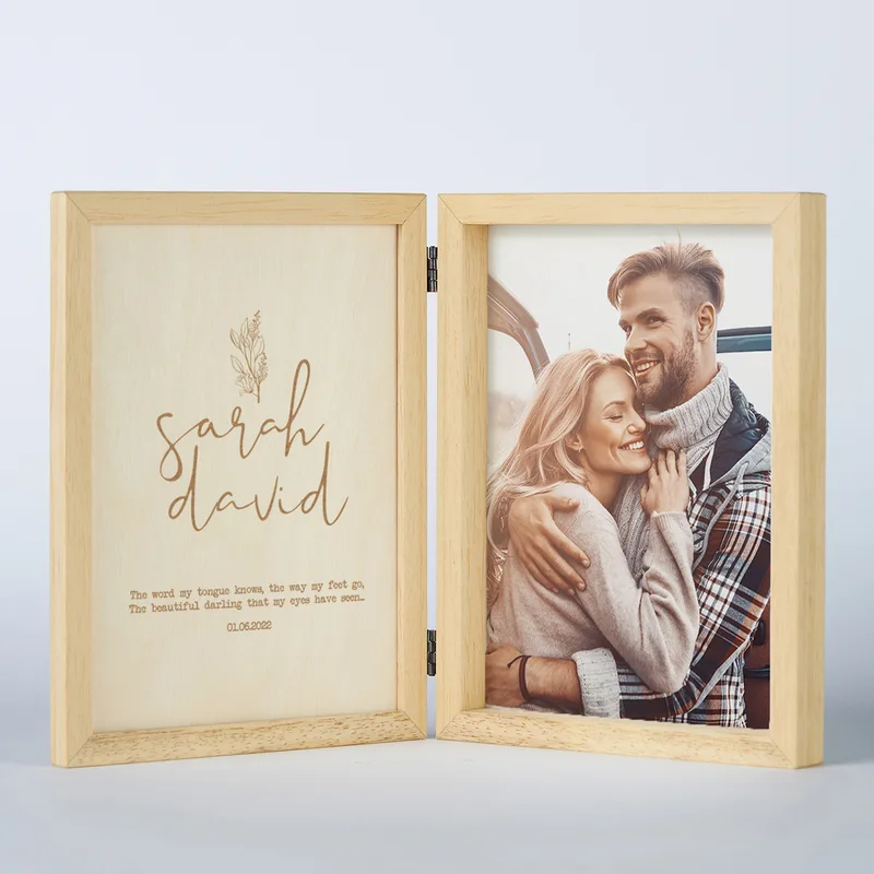 Personalised Wooden Picture Frame with Romantic Message