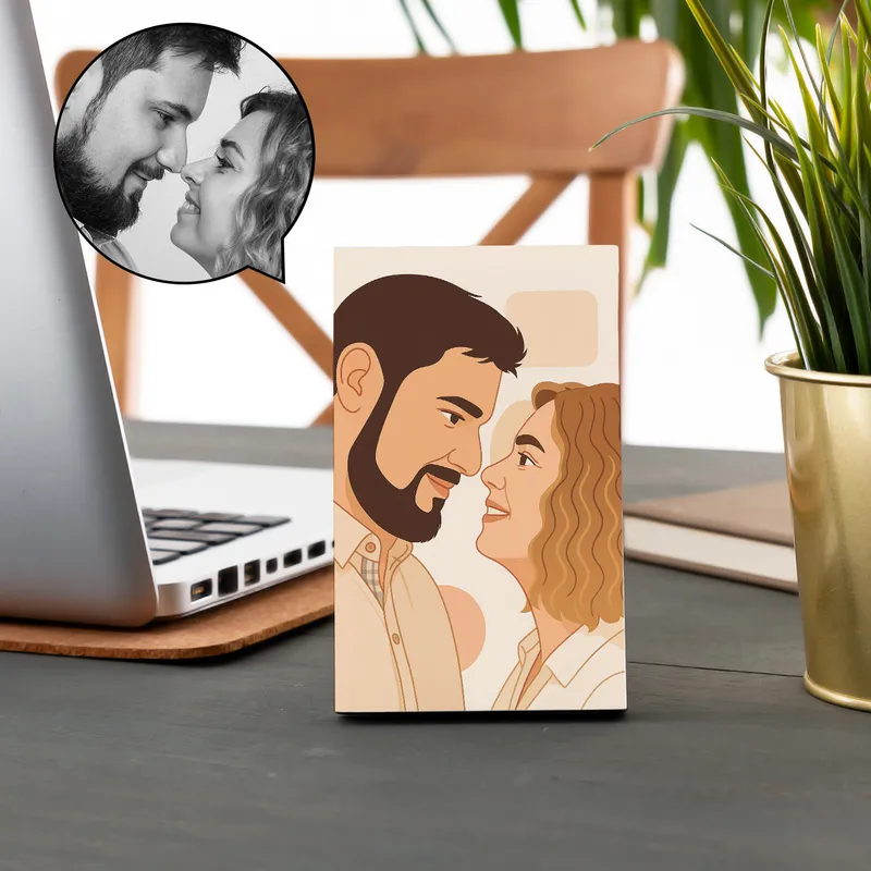 Personalized Illustrated Photo Desktop Frame