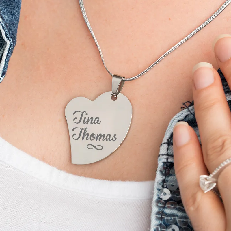 Personalised Eternal Love Heart Necklace for Her