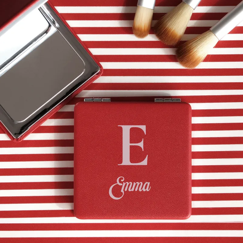 Personalized Initial and Name Compact Mirror