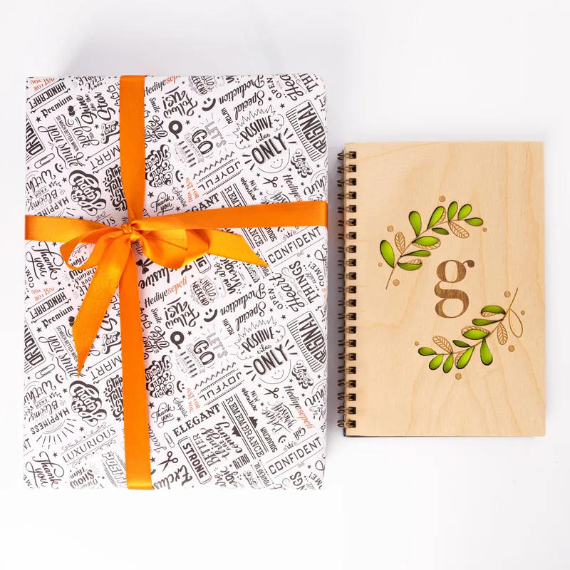 Personalised Monogram Wooden Notebook for Her - Ideal Gift
