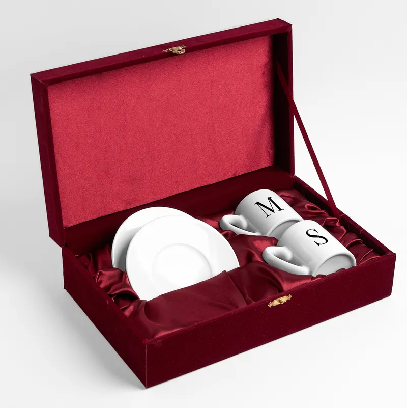 Personalised Initials Turkish Coffee Cup Set with Gift Box