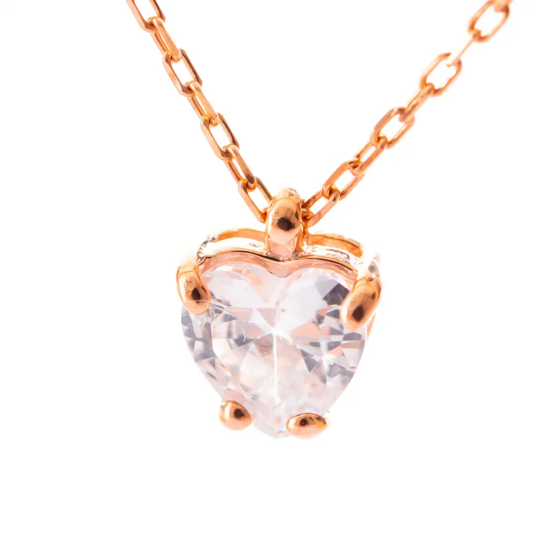 Personalized Initial Heart Stone Double Chain Silver Necklace