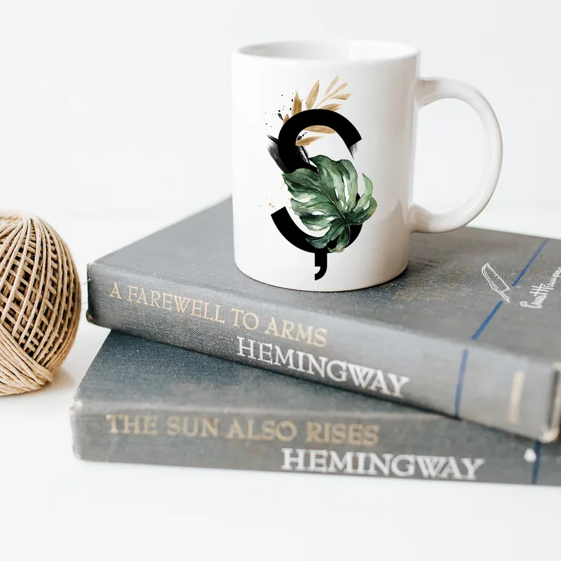 Personalized Initial Printed Porcelain Mug
