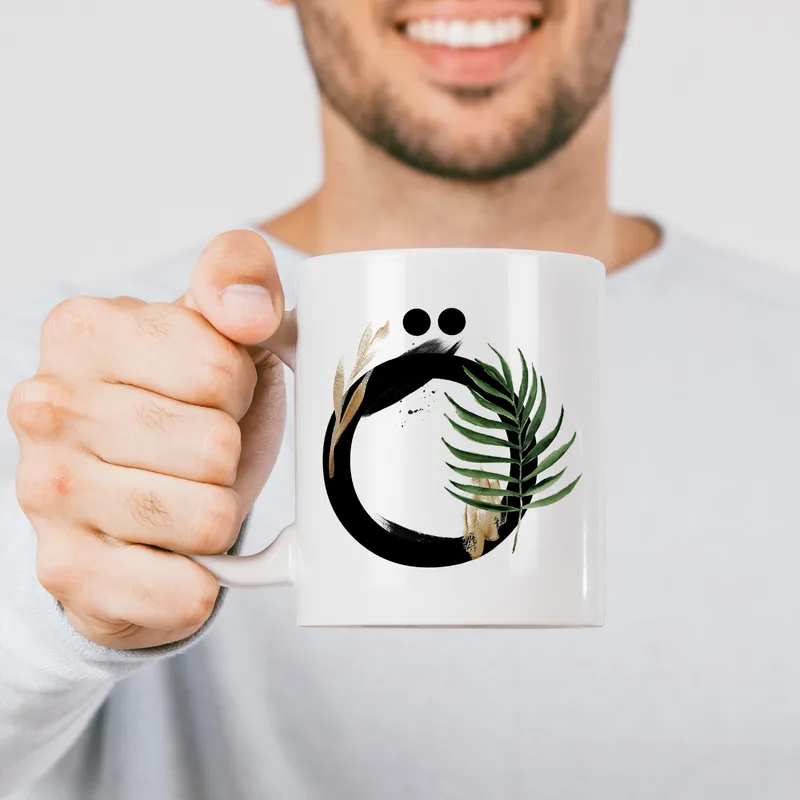 Personalized Initial Printed Porcelain Mug