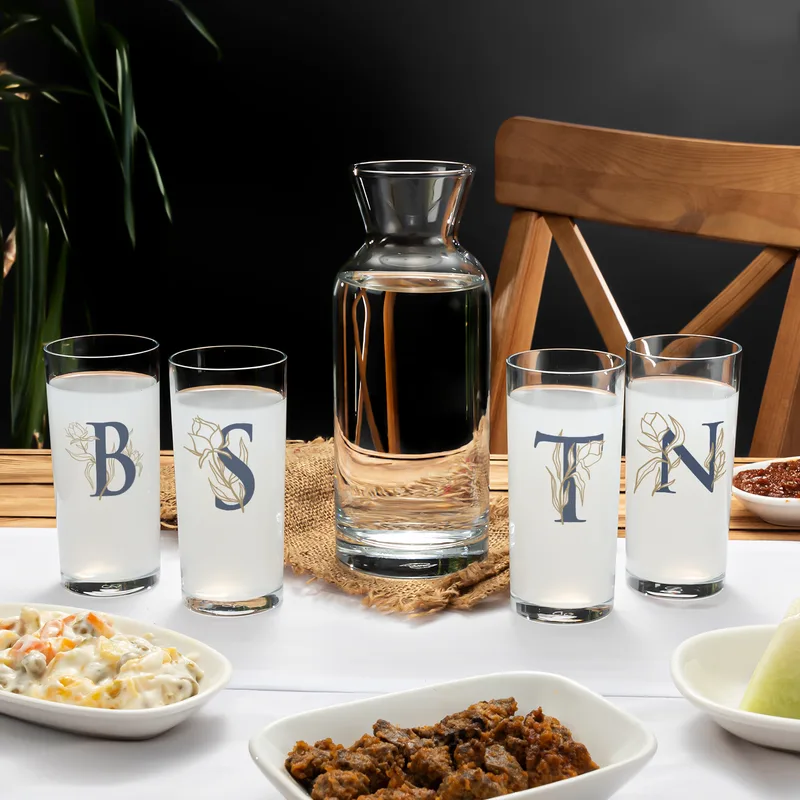 Personalized Initial Raki Glass and Carafe Set