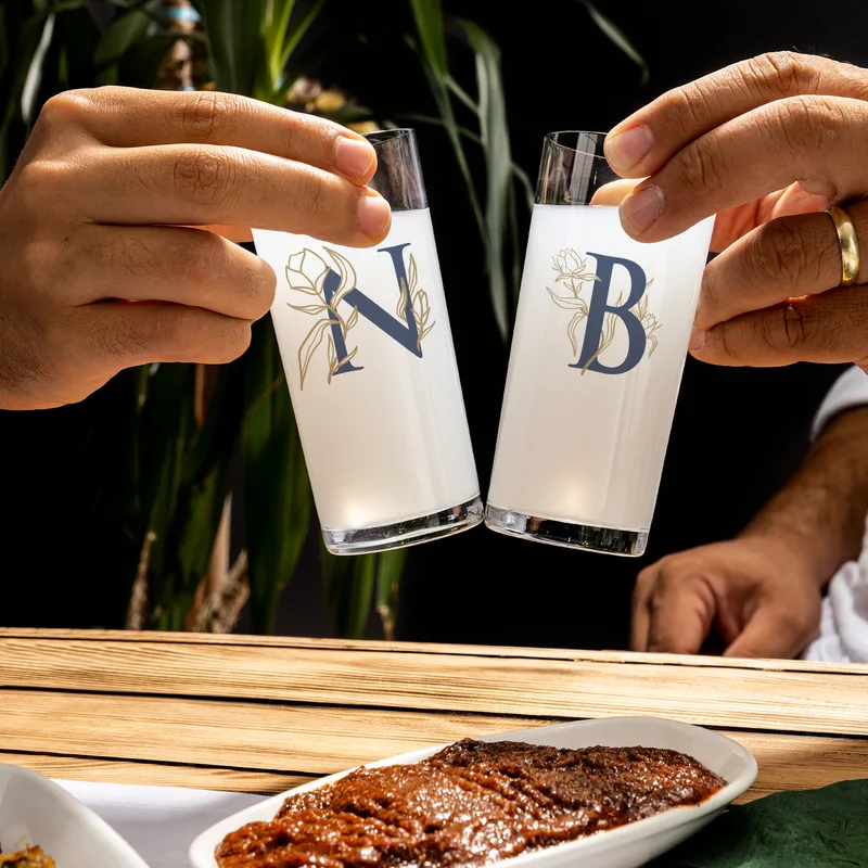 Personalized Initial Raki Glass and Carafe Set