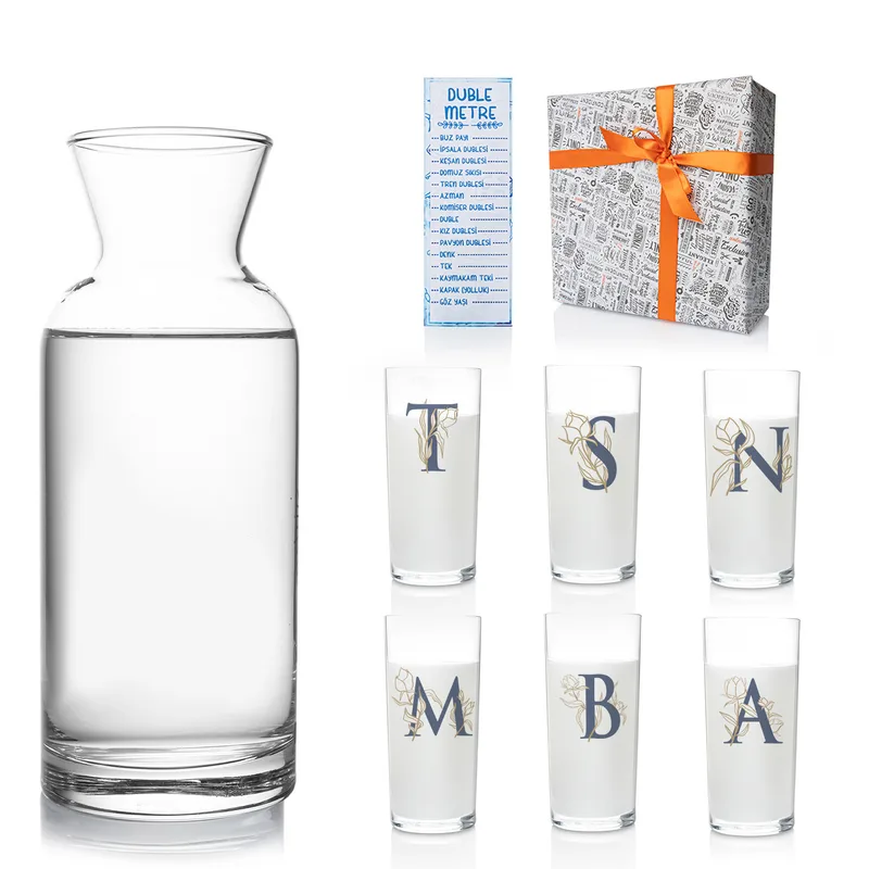 Personalized Initial Raki Glass and Carafe Set