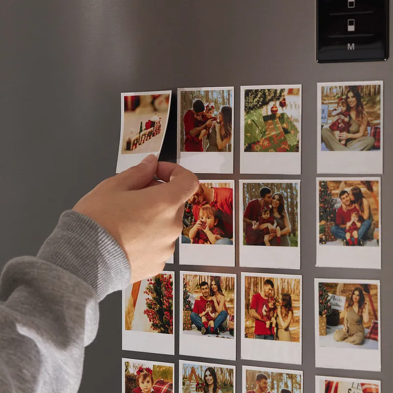Personalised Photo Magnet Set with Instant Polaroid Design - 24 Pieces