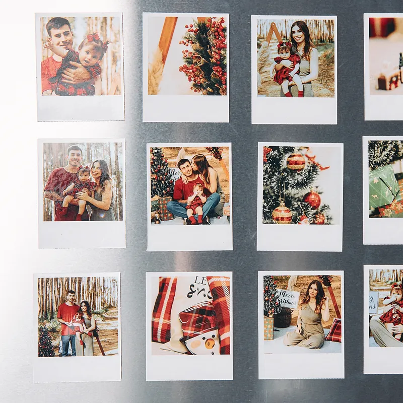 Personalised Photo Magnet Set with Instant Polaroid Design - 24 Pieces